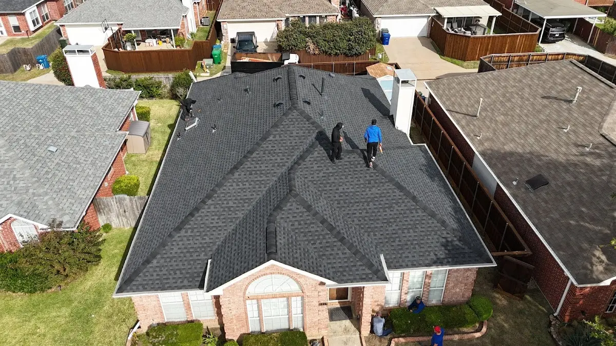 Slate & Tile Roof Repair work in progress on a Altadena property
